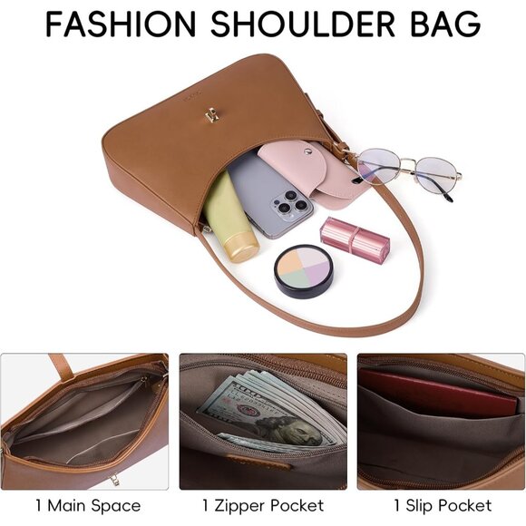 Shoulder Bag for Women, Purses for Women, Handbag Hobo Bags Vegan Leather Crossb - Picture 5 of 7